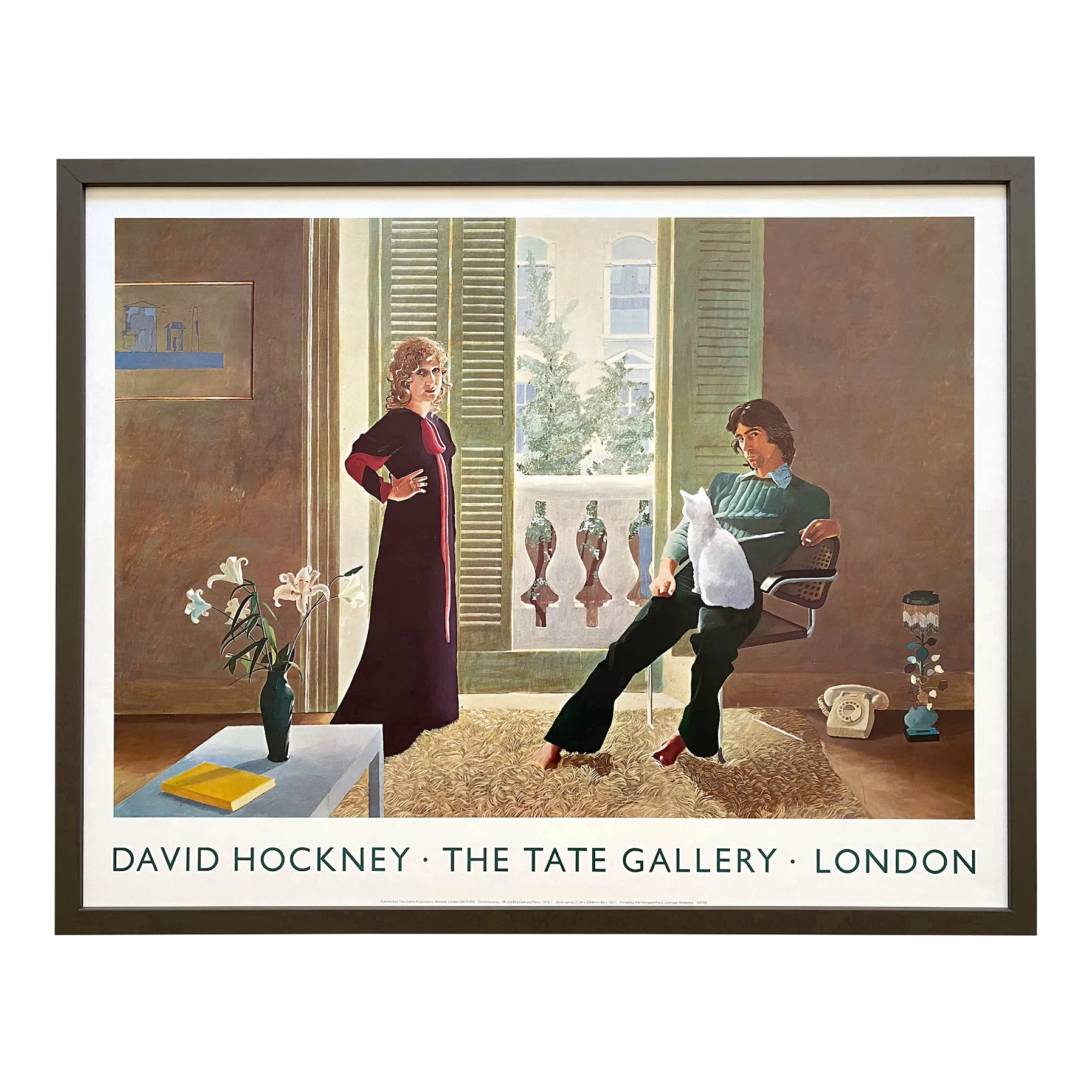 David Hockney Vintage 1974 Lithograph Print Framed Museum Poster