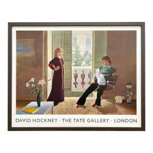 David Hockney Vintage 1974 Lithograph Print Framed Museum Poster " Mr and Mrs Clark Percy " 1970