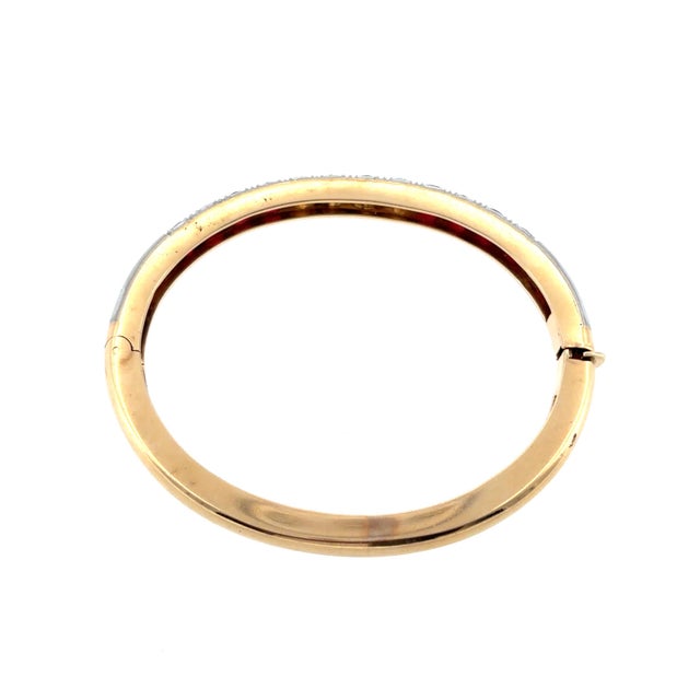 Vintage 14k Gold Ruby and Diamond Hinged Bangle Bracelet For Sale In Las Vegas - Image 6 of 7