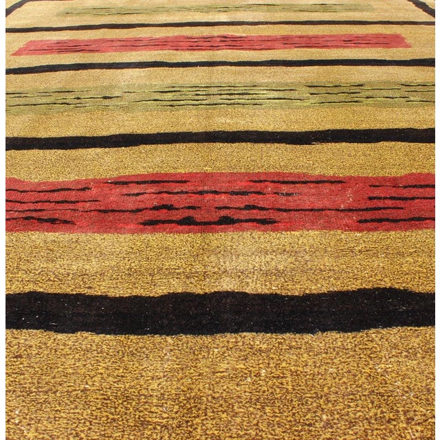 Mid-Century Modern Design Turkish Zeki Müren Rug in Golden and Sand Colors For Sale - Image 10 of 13