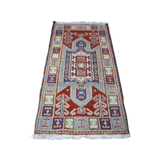 Tribal Vintage Indian Platinum Tribal Wool Rug Runner Carpet Mat 26" X 48" For Sale - Image 3 of 11