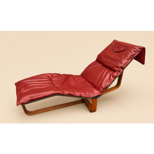 Mid Century Ingmar Relling for Westnofa Bentwood Rocking Chaise Lounge With Reversible Cushion For Sale - Image 16 of 16