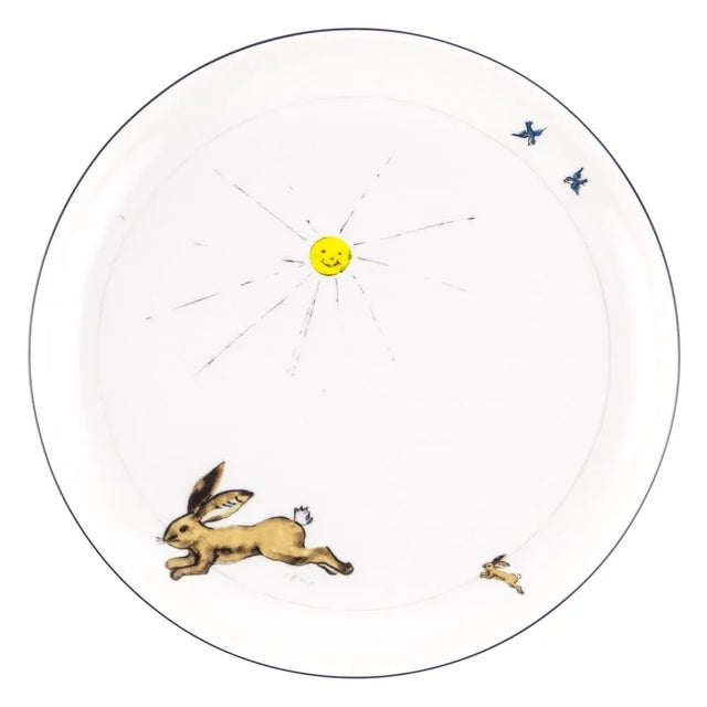 Red Porcelain Collection Plate from Litolff, 1946 For Sale - Image 6 of 11