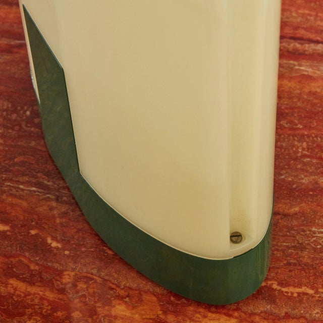 1970s Forest Green + Cream Acrylic Dome Table Lamp, 1970s For Sale - Image 5 of 6