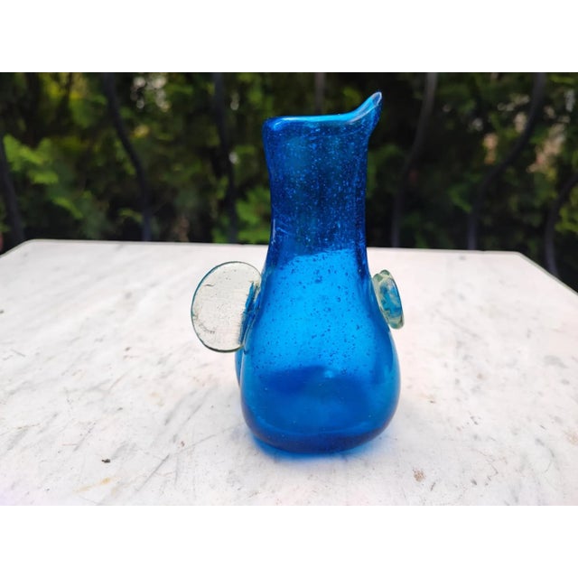 Blue Vintage Blue Glass Vase, 1960s For Sale - Image 8 of 8