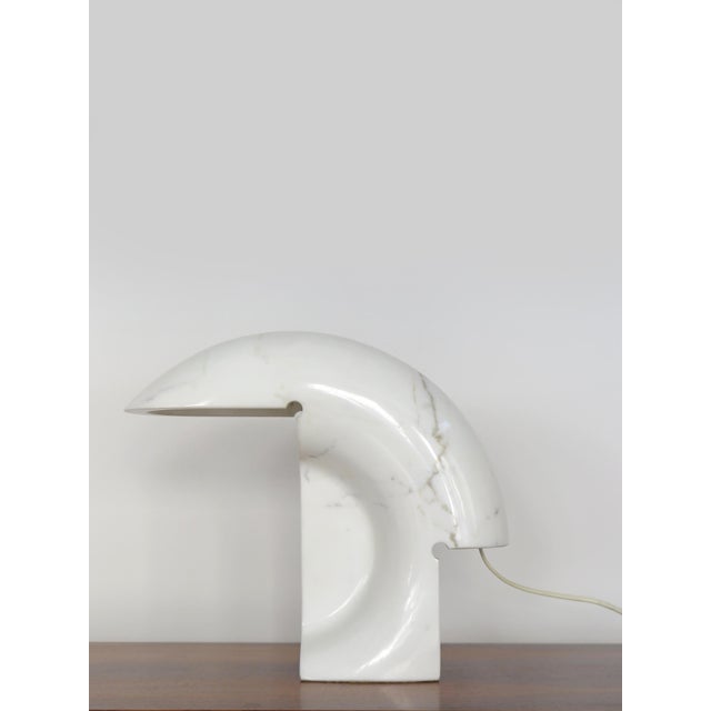 Biagio Table Lamp in White Carrara Marble by Tobia Scarpa for Flos, Italy, 1960s For Sale - Image 14 of 14