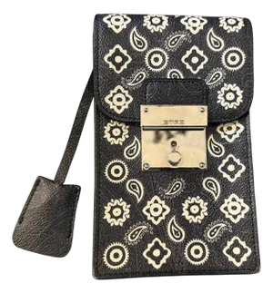 21st Century Never Used Black and White Paisley Leather Belt Phone Case by Etro