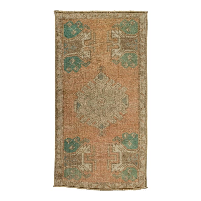 Turkish Mini Rug Oriental Hand Knotted Vintage Rug 1'8" x 3'2 #21293 For Sale