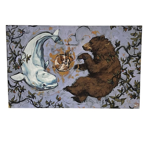 Mid Century Modern Mixed Media Abstract Whimsy Painting on Board Framed Signed For Sale In Seattle - Image 6 of 10