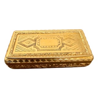 Gold Utility Box 22 Karat Gold 130 Gm, Gorgeous 1870's French gold ribbed box For Sale