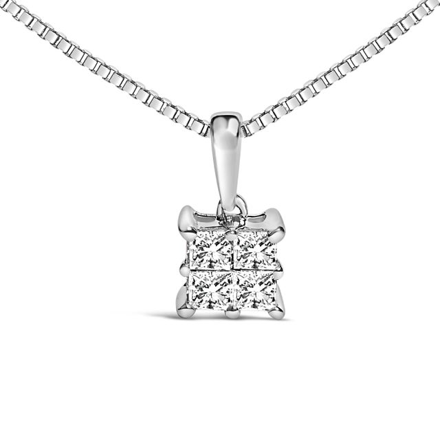 Embrace timeless elegance with this mesmerizing pendant necklace, masterfully crafted from rhodium-plated .925 sterling...