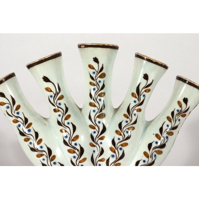Pearlware Prattware Five-Finger Flower Vase or Quintal Circa 1795–1810 For Sale - Image 11 of 11