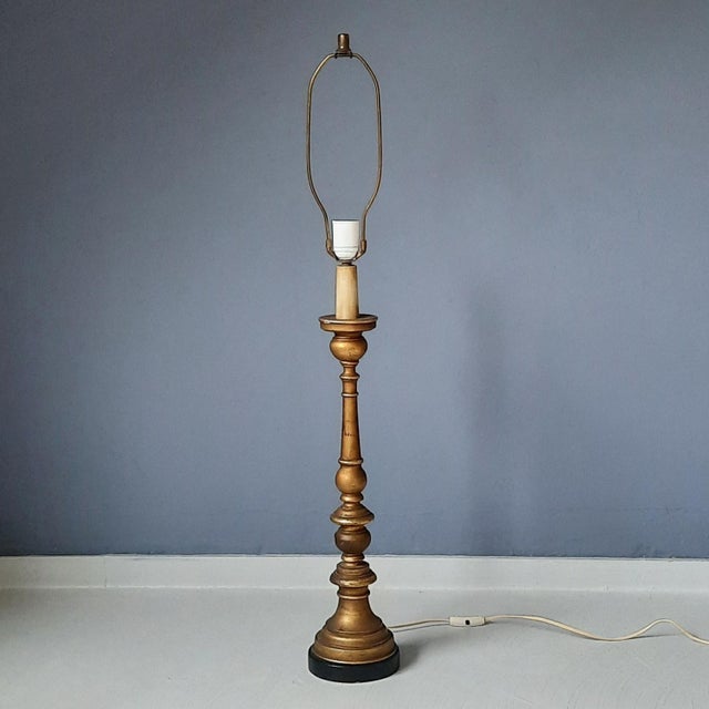 Florentine Wooden Table Lamp, 1960s For Sale - Image 3 of 9