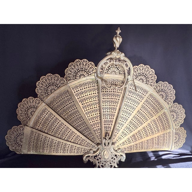 19th Century 19th C French Louis XVI Gold Gilt Bronze Fireplace Screen 1 Pc For Sale - Image 5 of 16