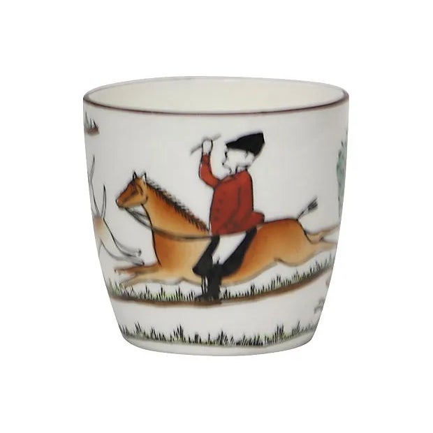 Crown Staffordshire English Hunting Scene Shot Glass For Sale - Image 4 of 4