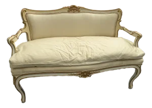 Carved Louis XVI Style Diminutive Settee