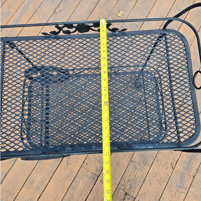 Late 20th Century Outdoor Patio Table Wrought Iron Rolling Bar Cart For Sale - Image 11 of 12