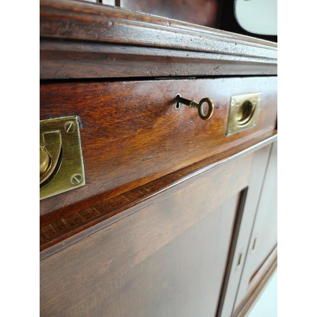 English Campaign Mahogany Dresser or Sideboard with Brass Hardware, Early 20th Century For Sale - Image 13 of 18