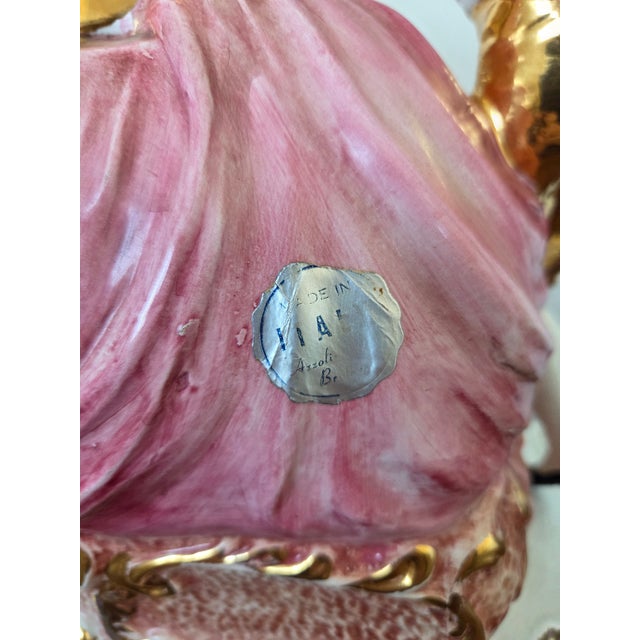 1950s Italian Azzolin Brothers Rococo Revival Porcelain Figural Table Lamp For Sale - Image 9 of 10