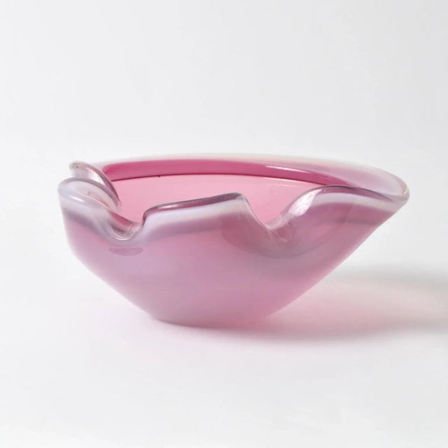 Vintage Murano Pink Alabastro Glass Bowl from Seguso, 1960s For Sale - Image 9 of 11