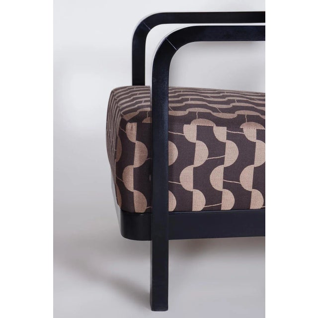 Textile Set of Vintage Art Deco Chairs in Oak by Josef Chochol, 1920s For Sale - Image 7 of 12