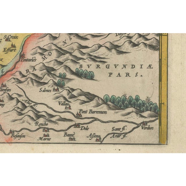 Paper Map of Switzerland by Ortelius, 1584 For Sale - Image 7 of 9