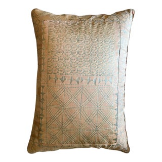 Vintage Geometrical Fortuny Big Pillow. For Sale