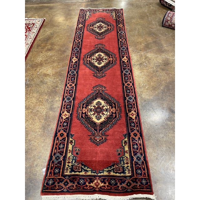 1990s Handwoven Persian Design Indian Rug 2'8" X 9'9" For Sale In Dallas - Image 6 of 6