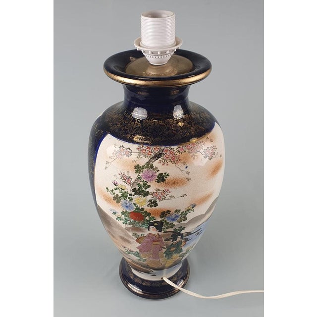 Antique Japanese Satsuma Ware Desk Lamp, 1890s For Sale - Image 5 of 10
