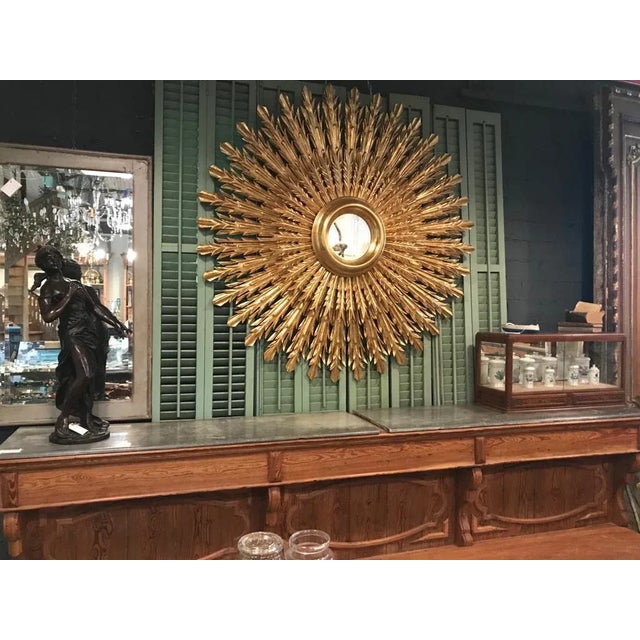 20th Century Sunburst Carved Golden Mirror For Sale - Image 11 of 13