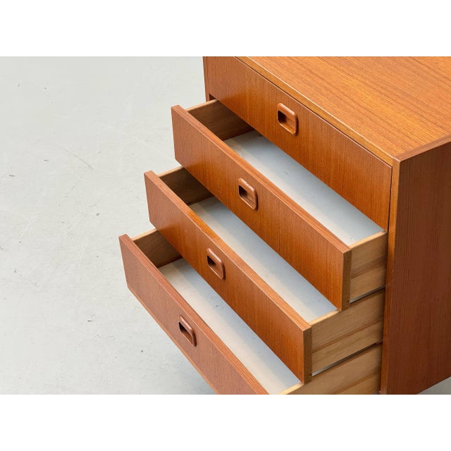 Brown Mid-Century Chest of Drawers on Legs with Teak Veneer, 1960s For Sale - Image 8 of 16