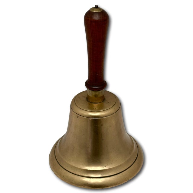 Brass Unusually Very Large Size Antique American Brass Schoolhouse Bell - Circa Mid 19th Century For Sale - Image 8 of 18