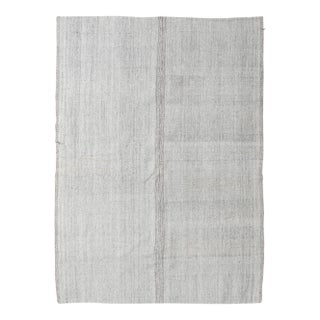 Silver Gray Vintage Kilim Rug - 5`11″ X 8`2″ For Sale