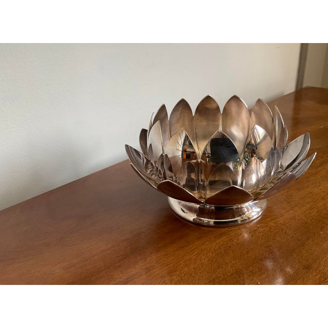 Mid-Century Modern Mid 20th Century Nesting Lotus Bowl by Reed & Barton For Sale - Image 3 of 16