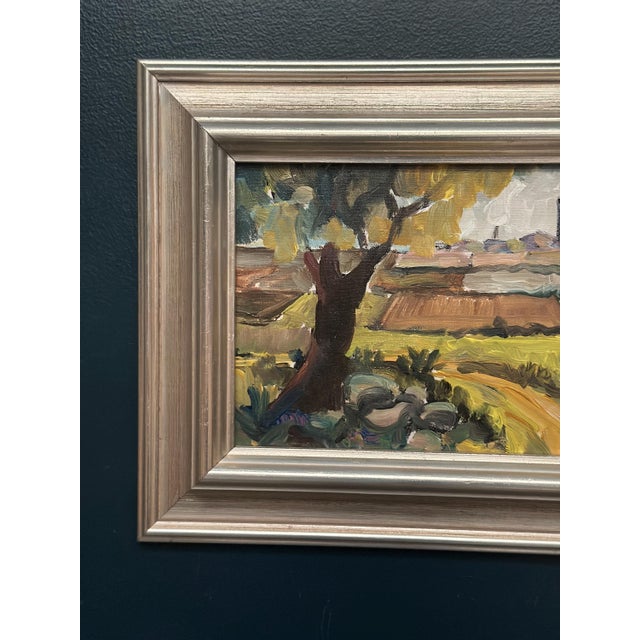 Mid-Century Modern Industrial Landscape, 1976, Oil on Canvas For Sale - Image 3 of 9