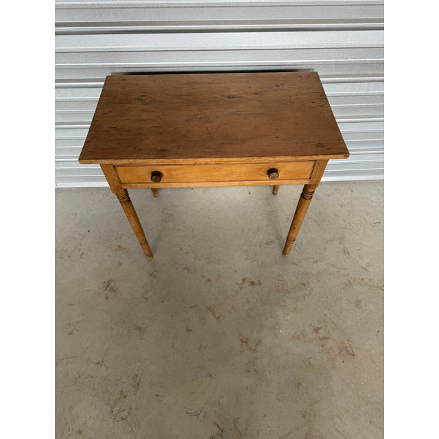Victorian Antique Pine Table With Drawer From England For Sale - Image 3 of 18