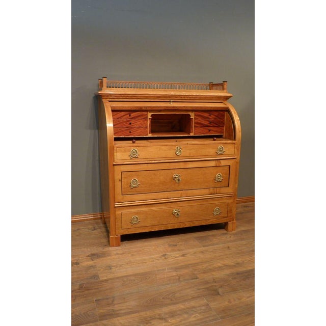 Blue Biedermeier Roller Flap Secretary in Ash, 1840s For Sale - Image 8 of 14
