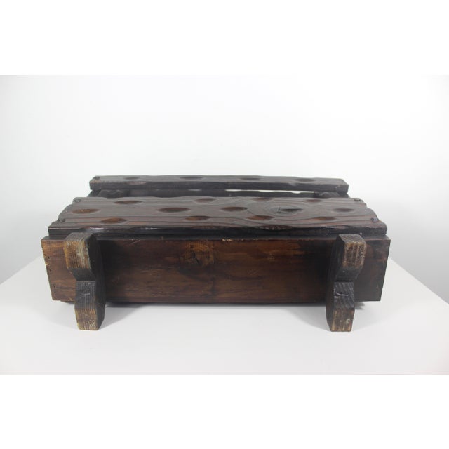 1960s Solid Wood Spanish Brutalist Magazine Rack Holder Revival For Sale - Image 13 of 18