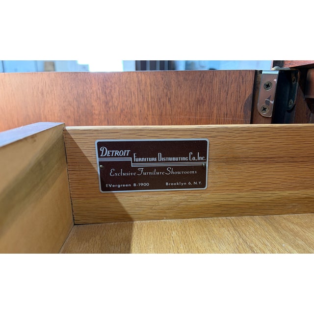 Mid 20th Century Modern Walnut Highboy Dresser With Cabinet Doors For Sale - Image 12 of 14