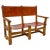 Brown Vintage French Castle Bench in Oak and Leather, 1920s For Sale - Image 8 of 8