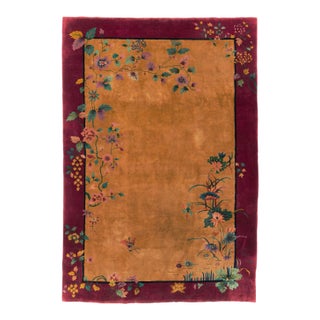 Galerie Shabab Collection Mid-20th Century Handmade Chinese Art Deco Accent Carpet For Sale