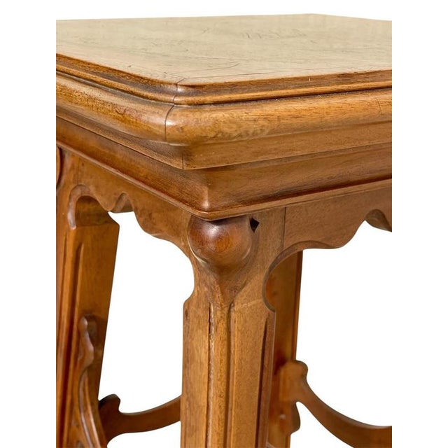 Art Nouveau Side Table in Walnut, 1890s For Sale - Image 5 of 12