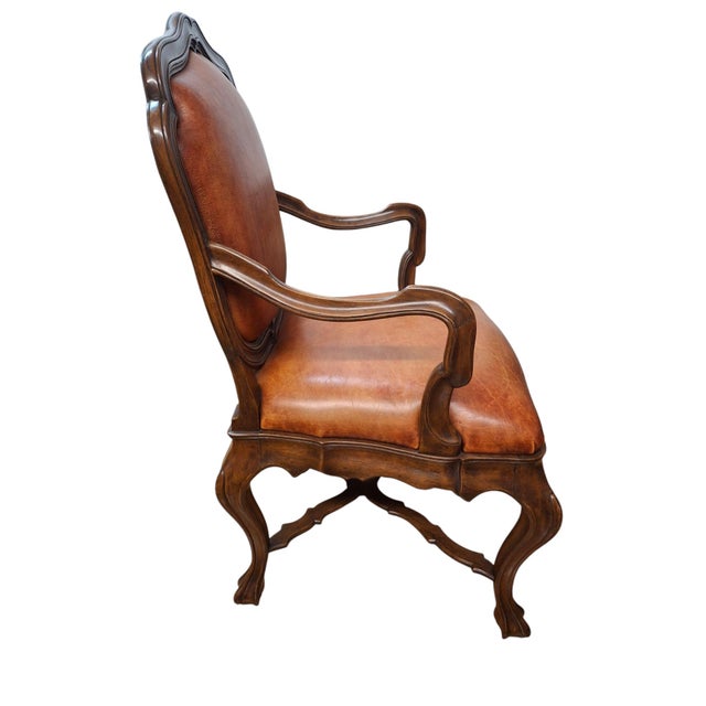 Set of 8 Large Venetian Style Walnut Armchairs by Therien Studio Workshops For Sale - Image 11 of 12