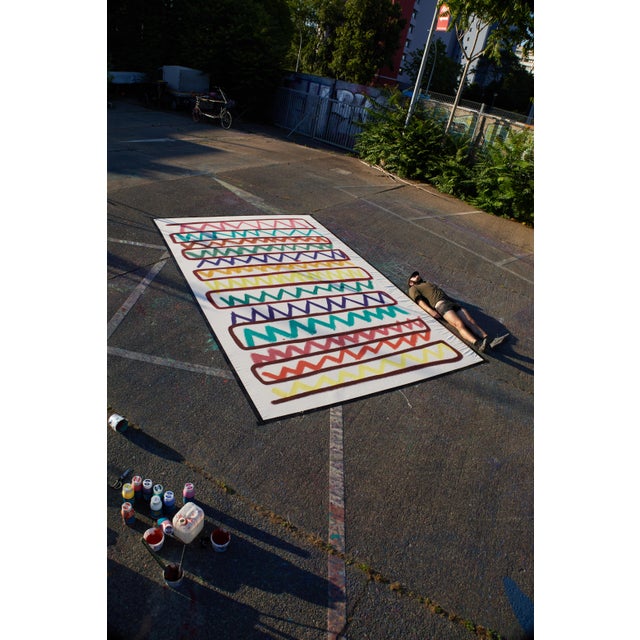 "Zig Zag Sketch" Large Abstract Painting by Simon Findlay For Sale - Image 4 of 18