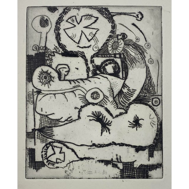 1970s 1970s Ron Yrabedra Abstract Etching For Sale - Image 5 of 5