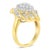 Contemporary 10K Yellow Gold Diamond Cocktail Ring (3/4 Cttw, I-J Color, I2-I3 Clarity) - Size 7 For Sale - Image 3 of 6