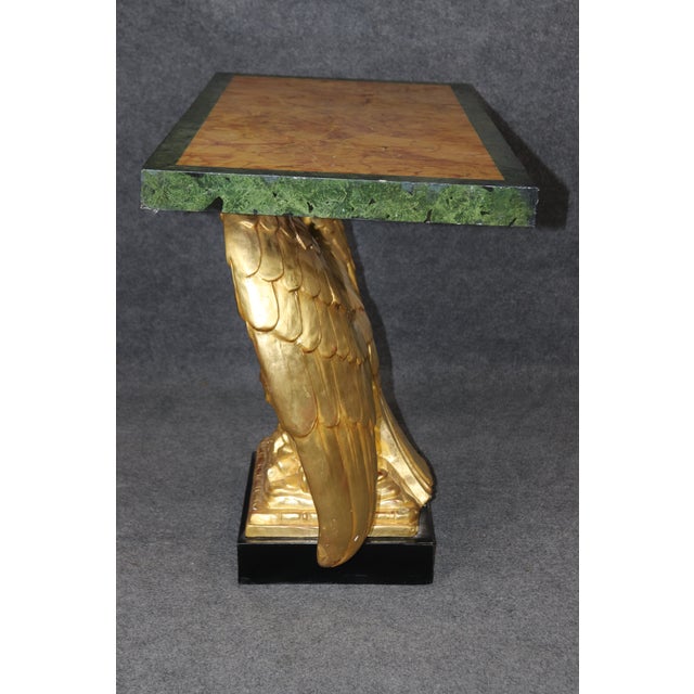 Traditional Fine Water Gilded George II Carved Walnut and Faux Marble Eagle Console Table For Sale - Image 3 of 11