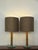 Bamboo and Glass Lampshades, Italy, 1980s, Set of 2, in Very Good conditions. Designed 1980 to 1989 European Plug (up to...