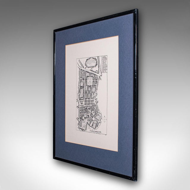 This is a vintage 18th century street map of London. An English, framed reproduction showing the parish of St Ann's,...