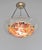 Loys Lucha French Art Deco Pendant Light 1930s - Red Orange Floral Enameled Bowl For Sale - Image 4 of 14